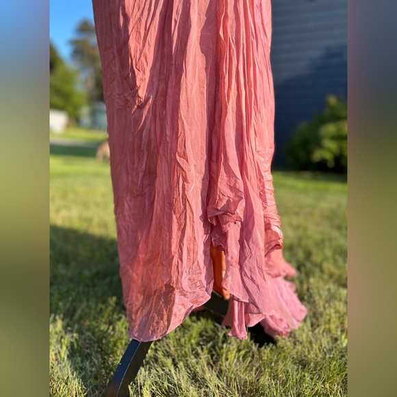 Vintage silk goddess dress coral - Picture 4 of 15
